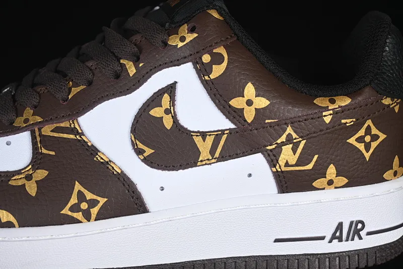 All categories Nk Air Force 1 Air Force series Nk Air Force 1 Low Air Force low top Nike Air Force 1'07 Low LV joint classic white brown Air Force 1 low top casual sneakers CZ3986-004